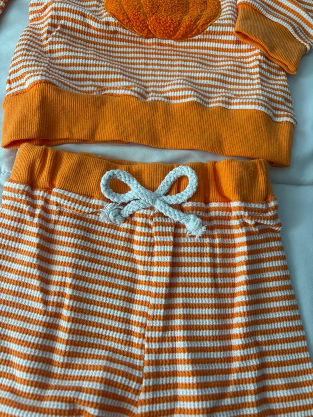 Striped Orange Pumpkin Baby Outfit - Picture 9 of 9
